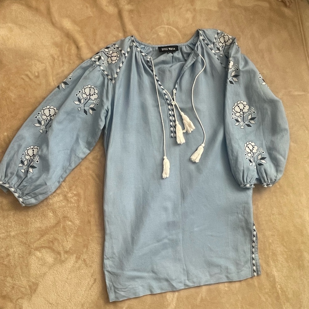 Style Mafia Sky Blue Floral Dress - Picture 9 of 16